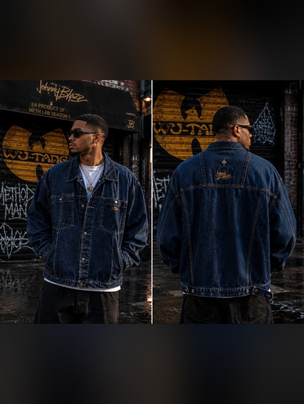Vintage Johnny Blaze Dark Wash Jean Jacket men's 2x